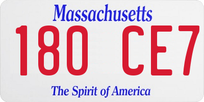 MA license plate 180CE7