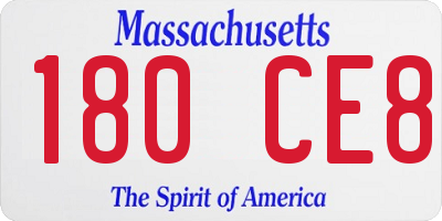 MA license plate 180CE8