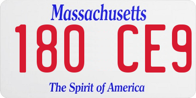 MA license plate 180CE9