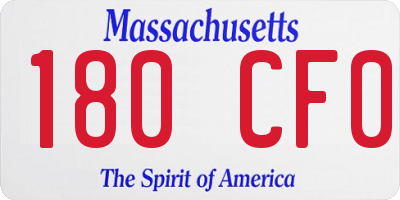 MA license plate 180CF0