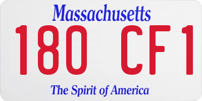 MA license plate 180CF1