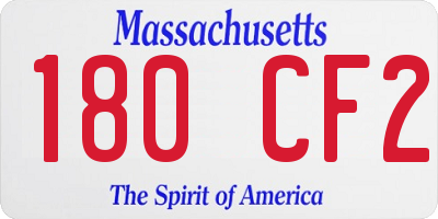 MA license plate 180CF2