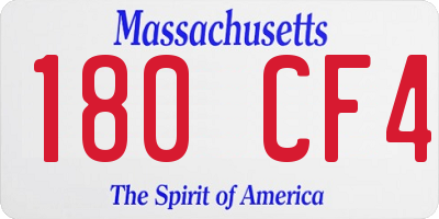 MA license plate 180CF4