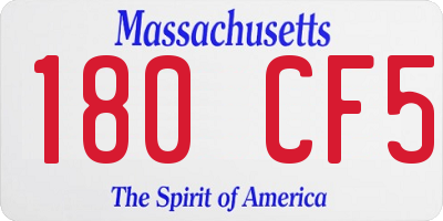 MA license plate 180CF5
