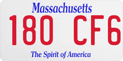 MA license plate 180CF6