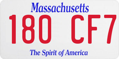 MA license plate 180CF7