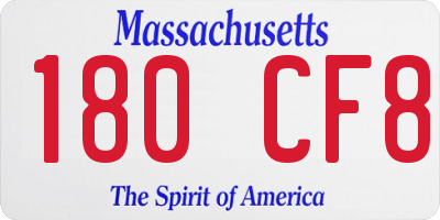 MA license plate 180CF8