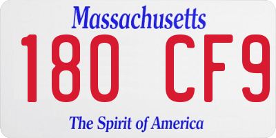 MA license plate 180CF9