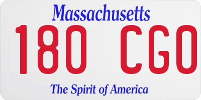 MA license plate 180CG0