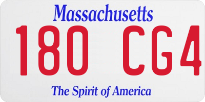 MA license plate 180CG4