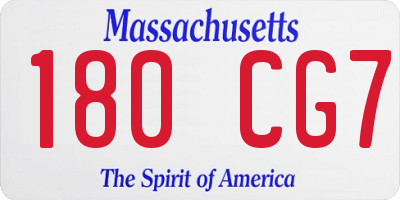 MA license plate 180CG7