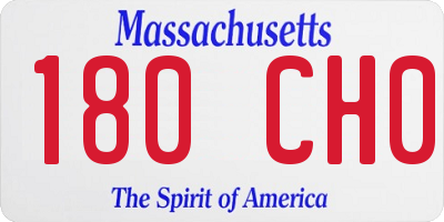 MA license plate 180CH0