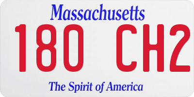 MA license plate 180CH2