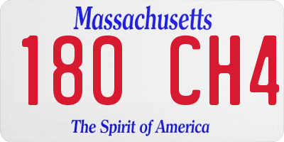 MA license plate 180CH4
