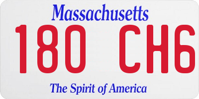 MA license plate 180CH6