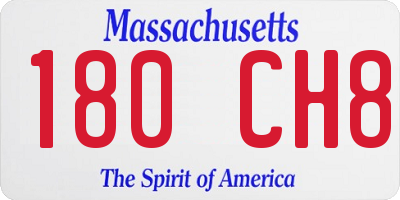 MA license plate 180CH8