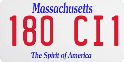 MA license plate 180CI1