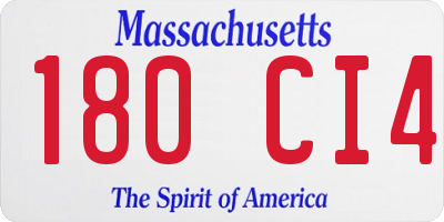 MA license plate 180CI4