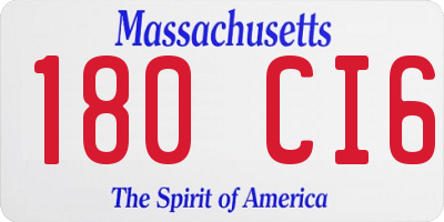 MA license plate 180CI6