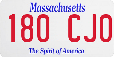MA license plate 180CJ0