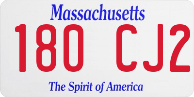 MA license plate 180CJ2
