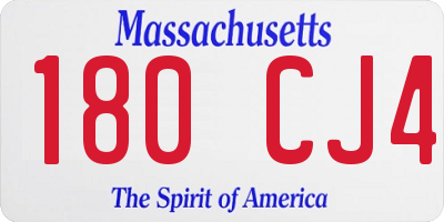 MA license plate 180CJ4