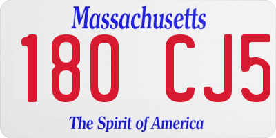 MA license plate 180CJ5