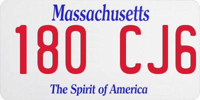 MA license plate 180CJ6