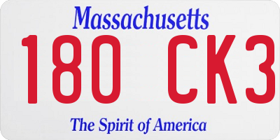 MA license plate 180CK3