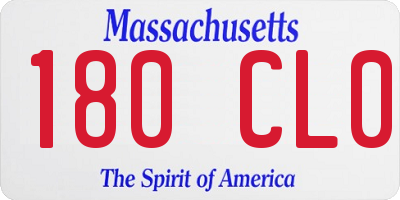 MA license plate 180CL0