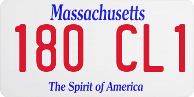 MA license plate 180CL1