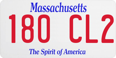 MA license plate 180CL2