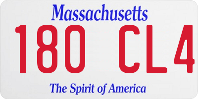 MA license plate 180CL4