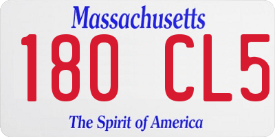 MA license plate 180CL5