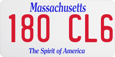 MA license plate 180CL6
