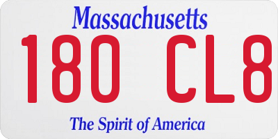 MA license plate 180CL8