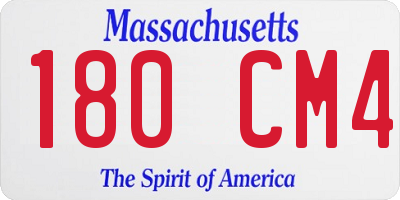 MA license plate 180CM4