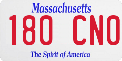 MA license plate 180CN0