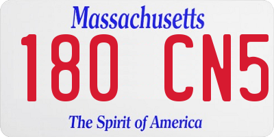 MA license plate 180CN5