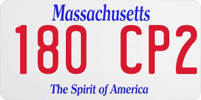 MA license plate 180CP2