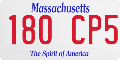 MA license plate 180CP5