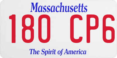 MA license plate 180CP6