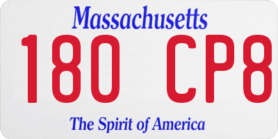 MA license plate 180CP8