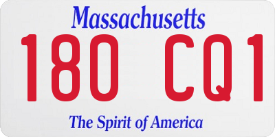 MA license plate 180CQ1