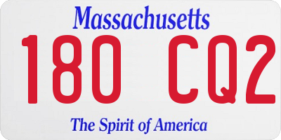 MA license plate 180CQ2