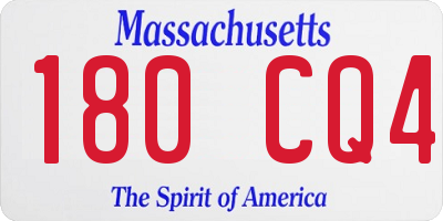 MA license plate 180CQ4