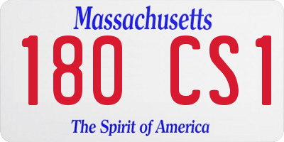 MA license plate 180CS1