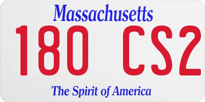 MA license plate 180CS2