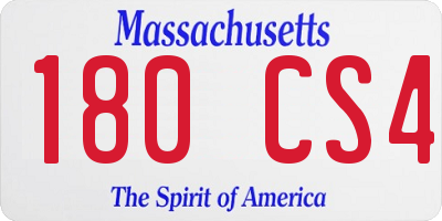 MA license plate 180CS4