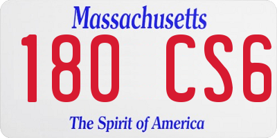 MA license plate 180CS6